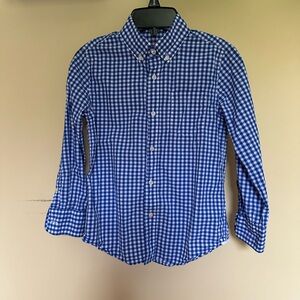 Crewcuts Blue and White Checkered Kids Button-Down Shirt
